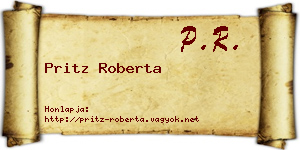 Pritz Roberta névjegykártya